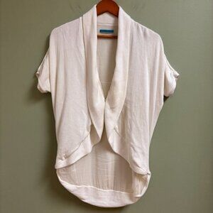 Alice + Olivia Women Cardigan Sweater Size *XS Ivory Lightweight High Low Lined